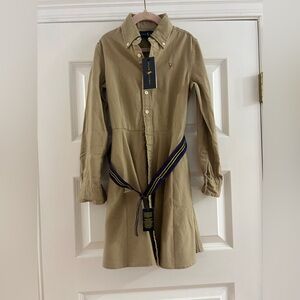 NWT Ralph Lauren Girls Khaki Dress, Size 8